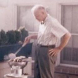 President Eisenhower Cooking Quail on the Solarium of the White House