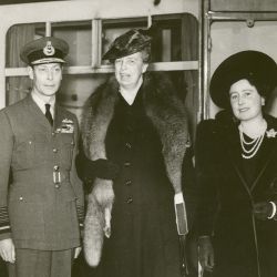 First Lady Eleanor Roosevelt with King George VI and Queen Elizabeth
