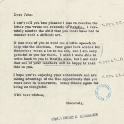 Letter from President Dwight D. Eisenhower to John Beaulieu