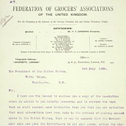 Letter to President Theodore Roosevelt About the Safety of American Beef