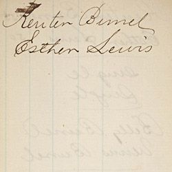 Marriage Certificate of Reuten Bunrel and Ester Seurs of Virginia