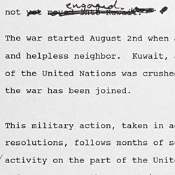 Second Draft of the Address to the Nation on the Gulf War