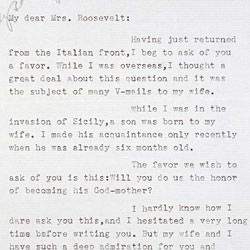 Letter from Hans Habe to Eleanor Roosevelt