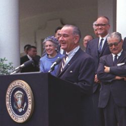 President Lyndon B. Johnson Signs Bill Establishing the National Technical Institute for the Deaf at the Rochester Institute of Technology