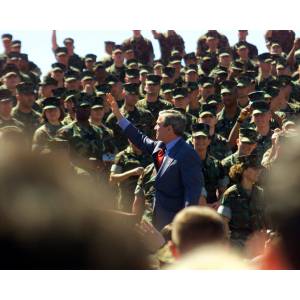 President George W. Bush Waves at Camp Lejeune