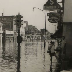 Flooding at Warren Street in Trenton, New Jersey during Hurricane Diane