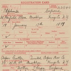 World War I Draft Registration Card for Alphonse Capone