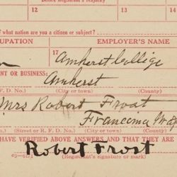 World War I Draft Registration Card for Robert Frost