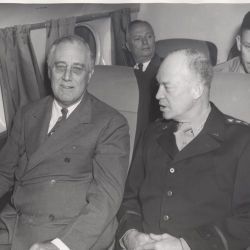 President Franklin D. Roosevelt with Dwight D. Eisenhower aboard an Airplane Enroute from North Africa to Sicily