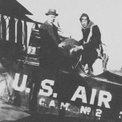 Charles A. Lindbergh Loading Cargo, Lambert Field, St. Louis