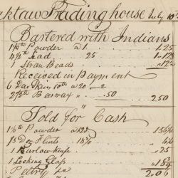 Itemized List of Goods Bartered and Sold for a Single Day in a Choctaw Trading House