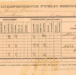 Second Grade Report Card of Harry S. Truman