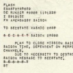 Telegram Regarding the Military Evacuation of Saigon