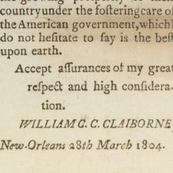 Circular from Governor William C. C. Claiborne