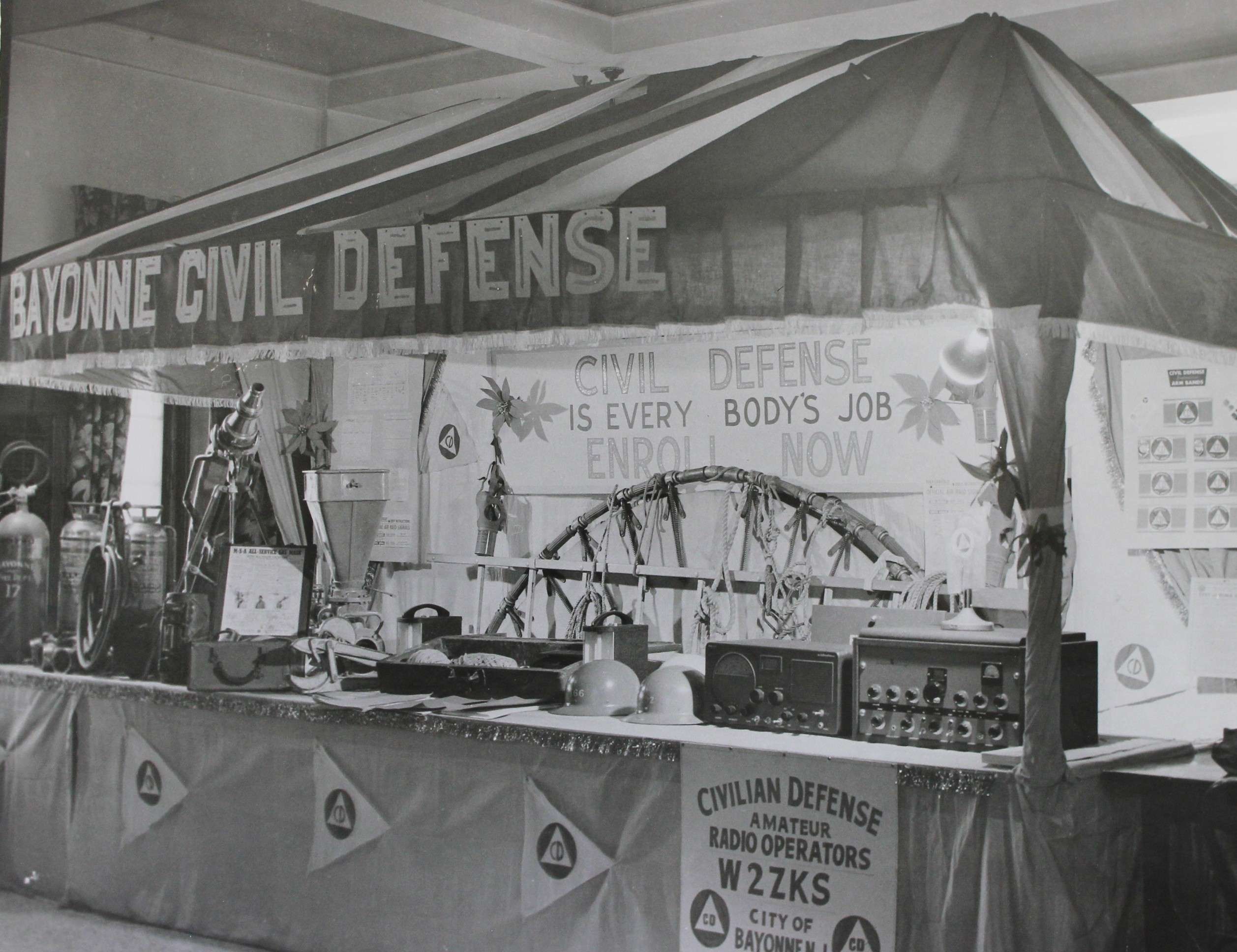 A Civil Defense Recruitment Tent in Bayonne, NJ