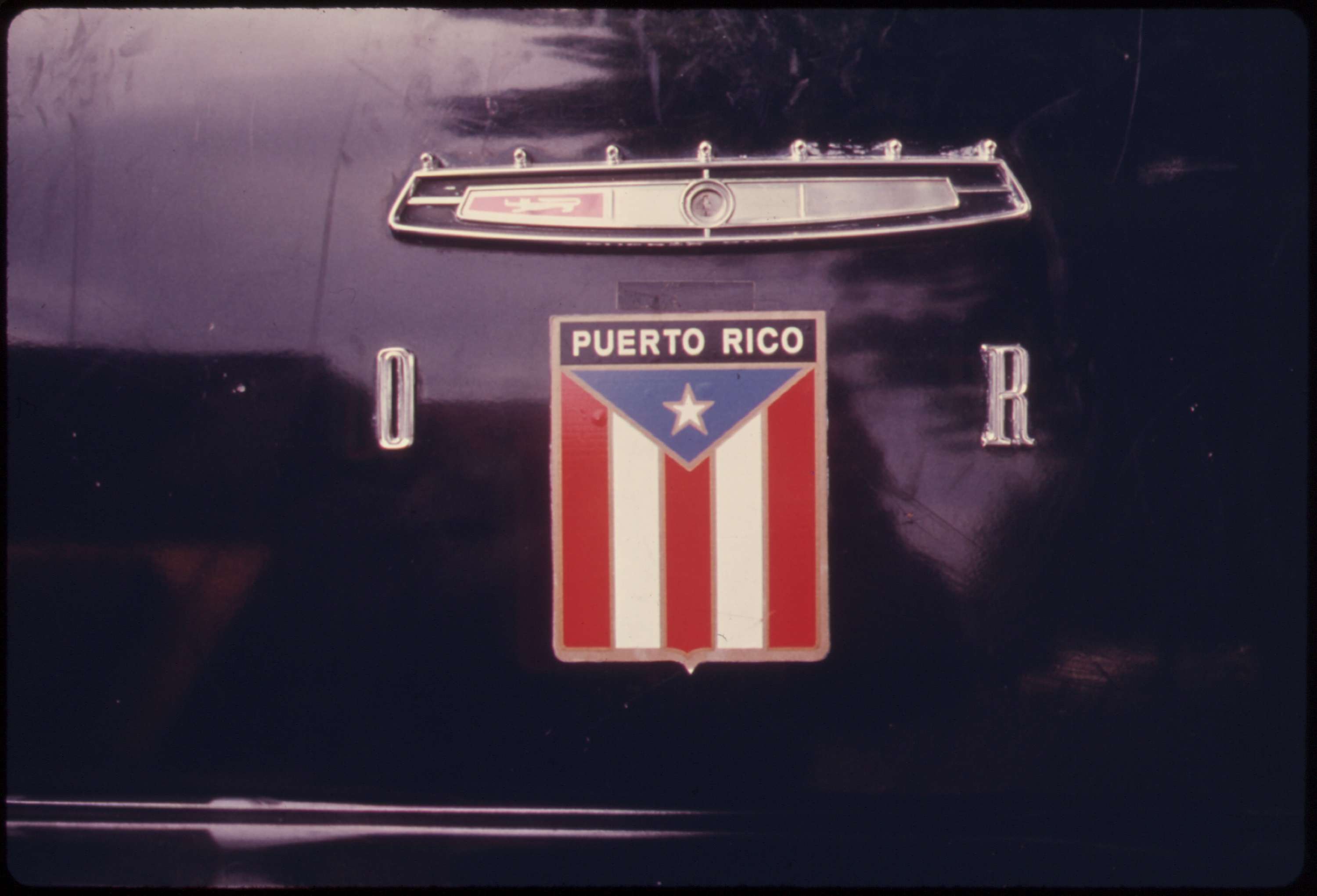 Emblem of Puerto Rico on a car in Paterson, NJ