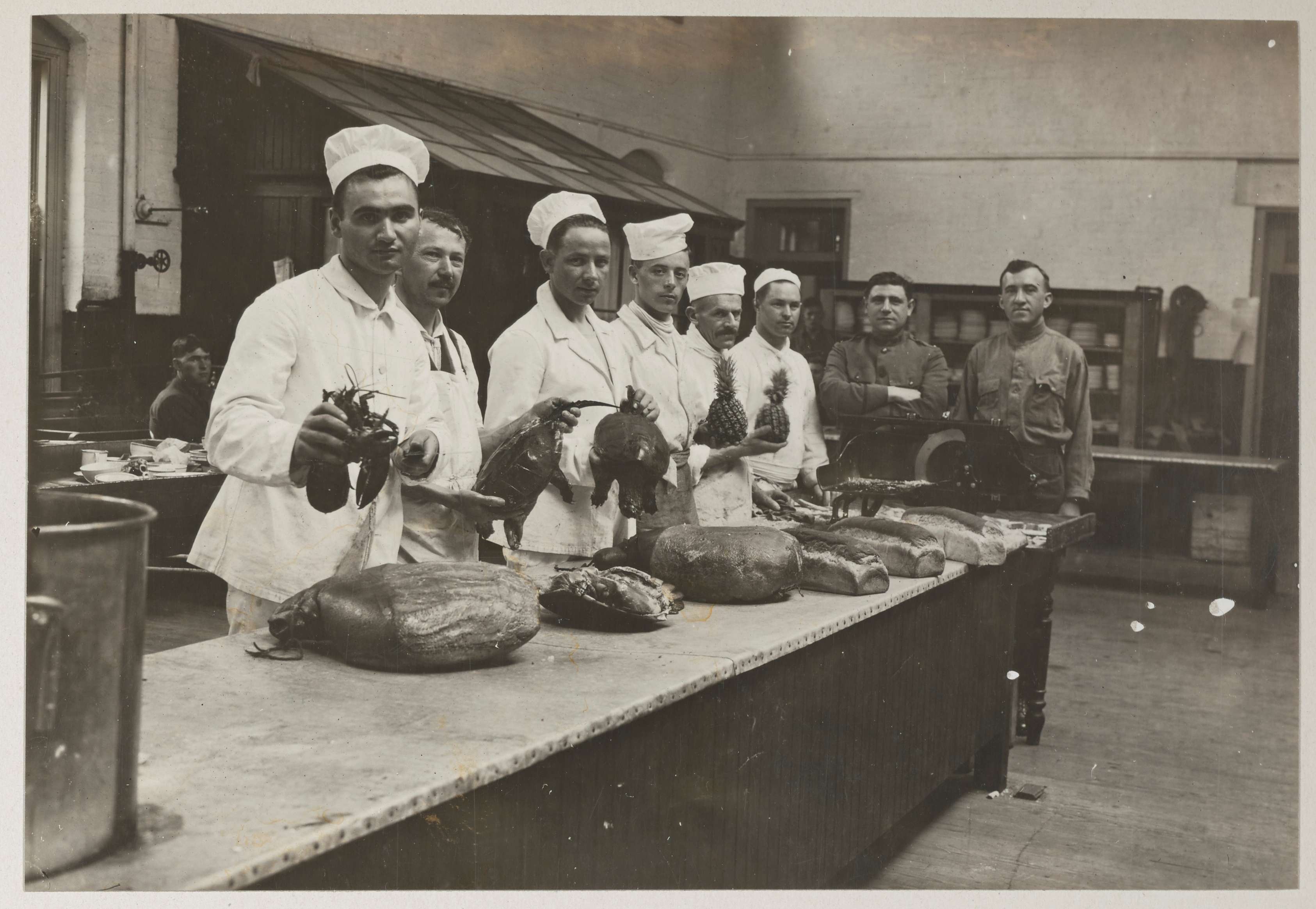 Chefs and some of food served, Lakewood, New Jersey, General Hospital