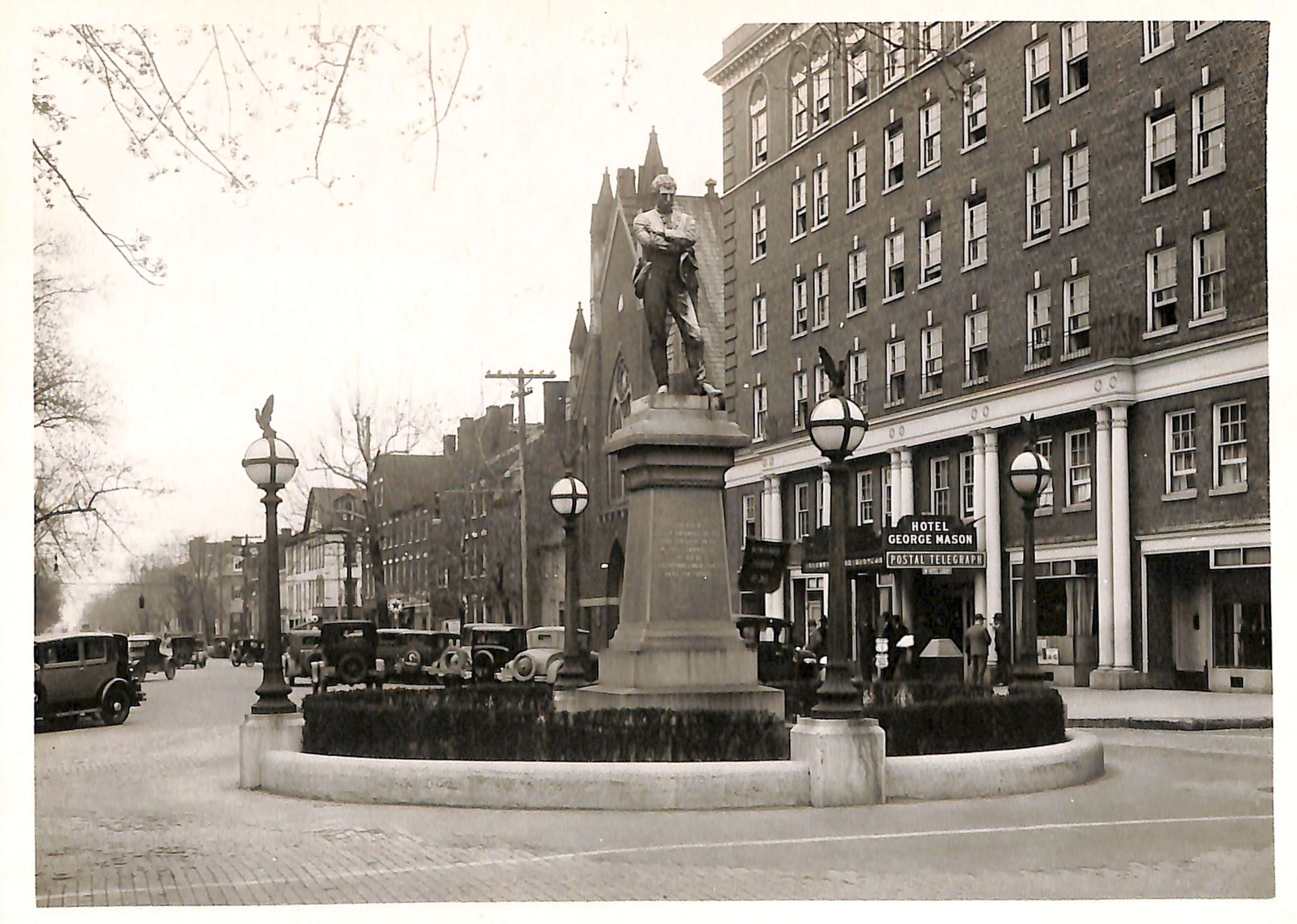 Confederate Monument in Alexandria, Before Widening of Street