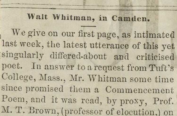 "Walt Whitman, in Camden"