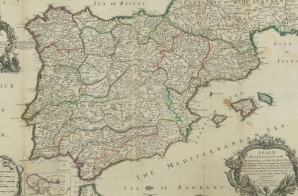 Map of Spain and Portugal from the Moll Atlas