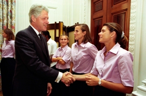 President Clinton Greets Mia Hamm