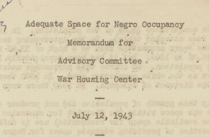 Adequate Space for Negro Occupancy Memorandum