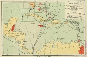 Map of West Indies Showing Sovereignty of the Various Islands
