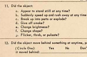 UFO Sighting Questionnaire