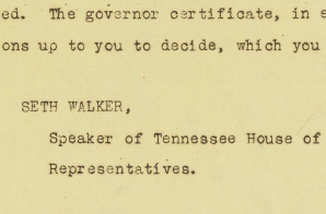 Telegram from Seth Walker to the Secretary of State