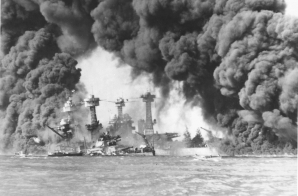 The USS West Virginia and the USS Tennessee after the Japanese Attack on Pearl Harbor
