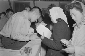 Voters Getting their Ballots at the Tule Lake Relocation Center
