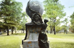 Lantern Slide of the Daguerre Memorial