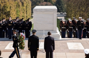 President Barack Obama at the Tomb of the Unknown Soldier