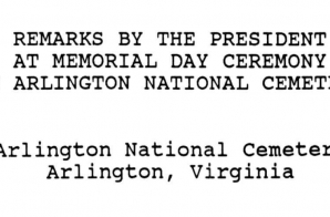 Remarks by President Clinton at Memorial Day Ceremony at Arlington National Cemetery