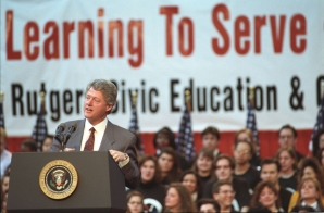 President Clinton Delivers Address to Students at Rutgers University
