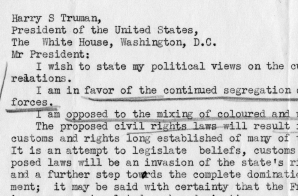 Letter from Norman Smith to President Truman