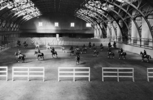 Buffalo Soldiers on Horseback in the Riding Hall at West Point