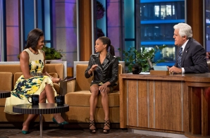 First Lady Michelle Obama with Gabby Douglas on "The Tonight Show with Jay Leno"