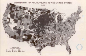 Distribution of Polio in the United States, 1952