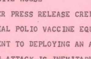 Telegram from Dr. Spencer to President Eisenhower About Polio Vaccine