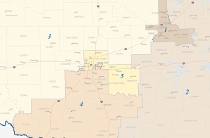 113th Congress of the United States, Oklahoma State Map