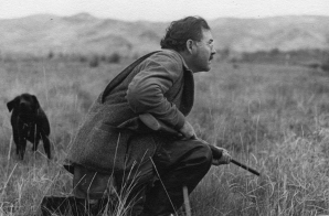 Ernest Hemingway duck hunting in Idaho.