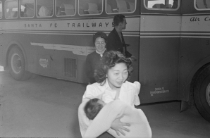 Mother and Baby Arrive at Poston War Relocation Center