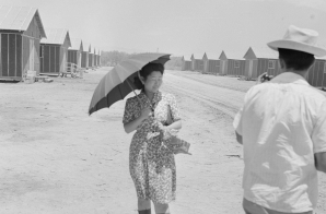 Women with Umbrella at Poston War Relocation Center