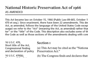 National Historic Preservation Act of 1966, as Amended