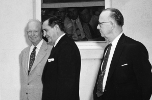 President Eisenhower, Governor Faubus, and Congressman Hays at Newport Naval Base