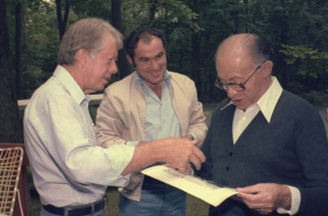 Jimmy Carter and Menachem Begin with Members of the Israeli Delegation at Camp David