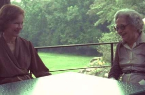 First Lady Carter and Mrs. Begin at Camp David