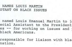 President Names Louis Martin Special Assistant on Black Issues