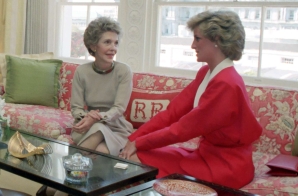 President Ronald Reagan and Nancy Reagan Have Tea with Prince Charles and Princess Diana in The White House Residence